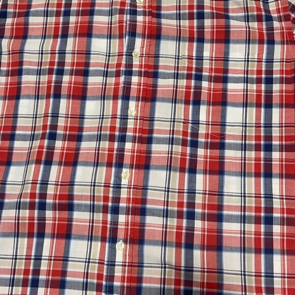 CHAPS Size Large Blue Casual Button Down Short Sleeve 100% Cotton Dress … - Picture 10 of 10